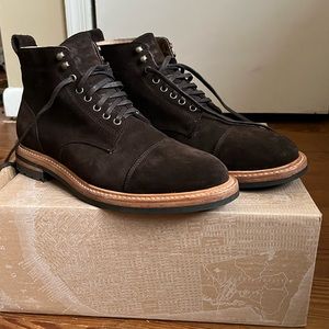 Taylor Stitch Moto Boot Weatherproof Chocolate Suede - Mens Size 10.5